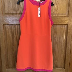 NWT Alice + Olivia orange & pink dress, sz 10